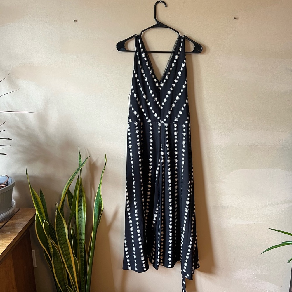DKNY black dress with sunflowers NWT
